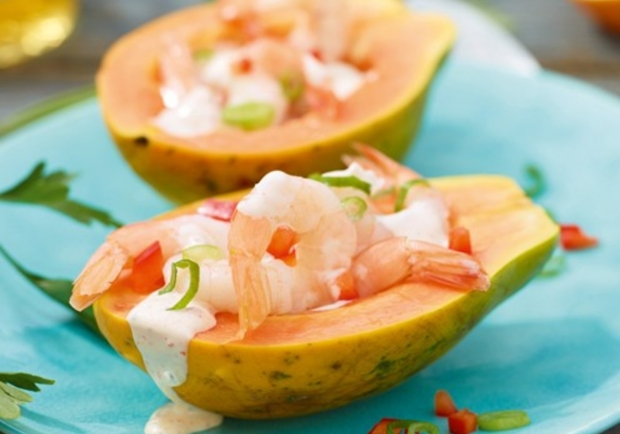 mamão com camarões (Papaya mit Krabben) Rezept