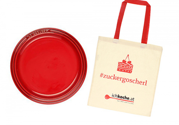 Le Creuset Teller + Zuckergoscherl Tasche